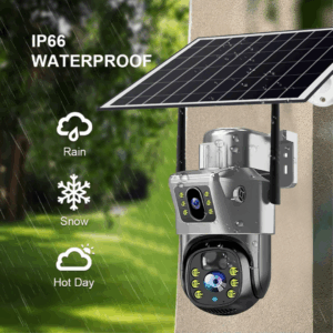 Solar Battery Smart Camera (HD 4MP + 4MP) – Dual Lens PTZ, Solar Powered & 4G/WiFi Enabled